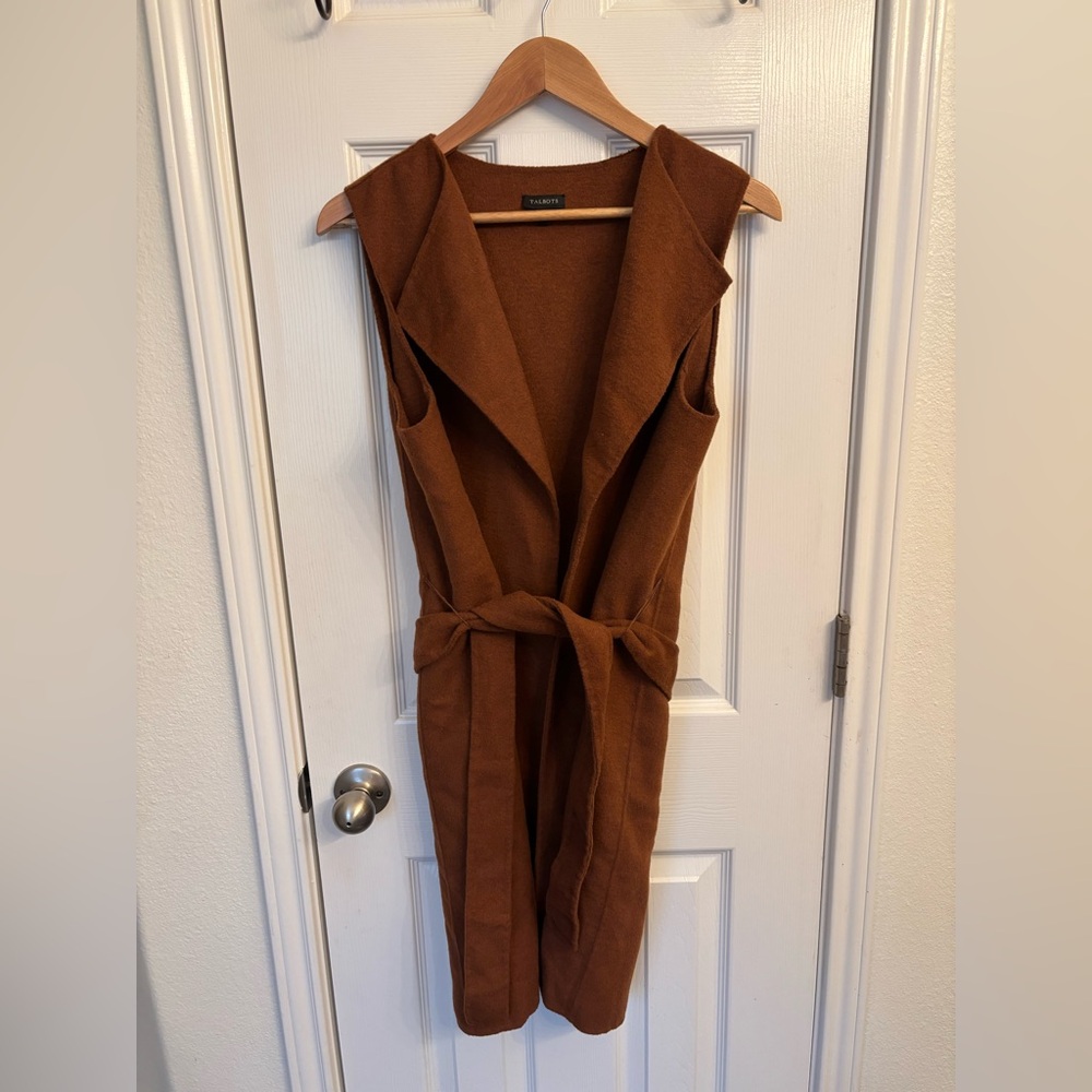 Talbots size small “The Double-faced vest”with fold over collar sleeveless